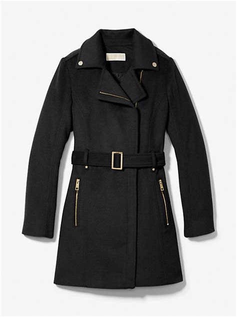 michael kors 3 4 coat belted 2016|MICHAEL Michael Kors Belted Wool Blend Coat .